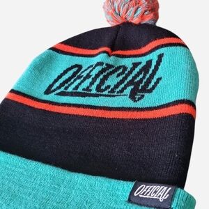 Teal and Black Men's Beanie